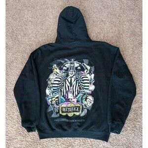 Beetlejuice Pullover Hoodie Kids XL Black Long Sleeve Front Pocket